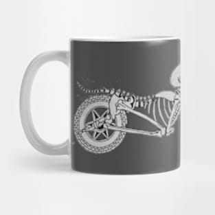 motorbike skeleton old skull head  minimalist Mug